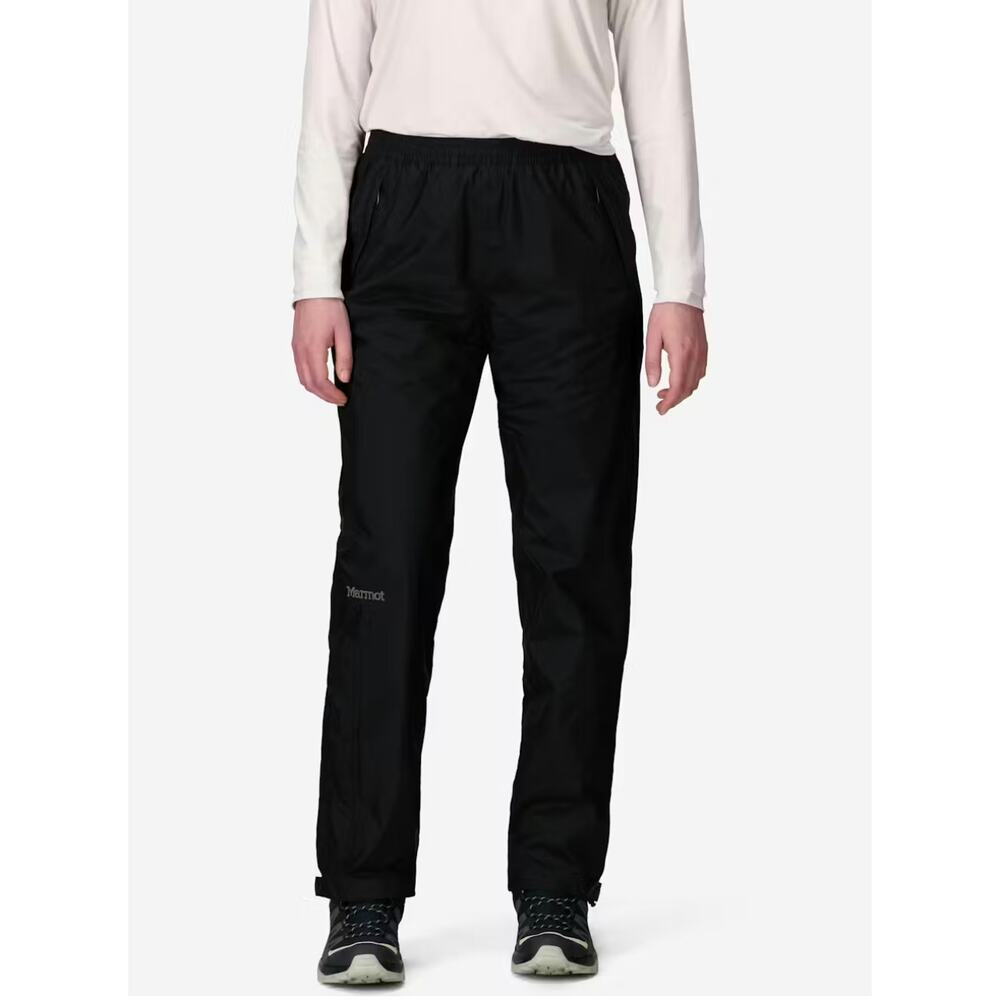 Marmot Youth XL PreCip Eco Pants Black Zip‎ Cuff 100% Nylon Waterproof Skiing